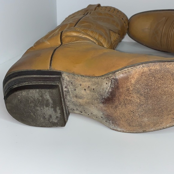 Baron Collection Dingo Western Cowboy Boots made in Spain Mens size 11.5 tan - Picture 4 of 16